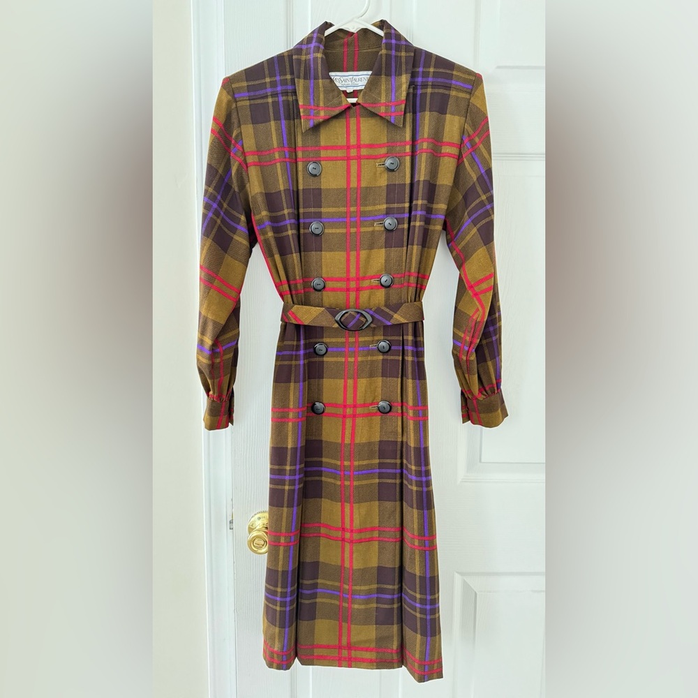 Yves Saint Laurent Vintage Plaid Dress M